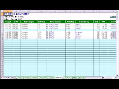 Aplikasi Gudang Excel 2007
